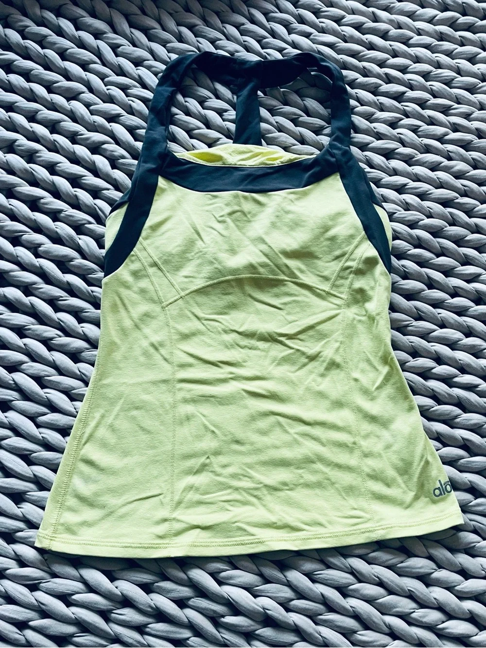 Alo Racerback Active Tank Butter Yellow Activewear Tank Top - Picture 6 of 11